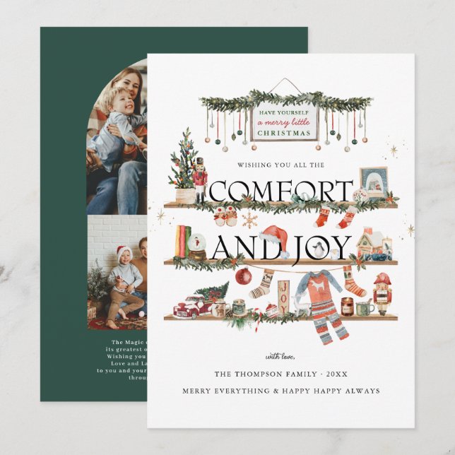 Confort et joie | Carte de vacances de Noël (Devant / Derrière)