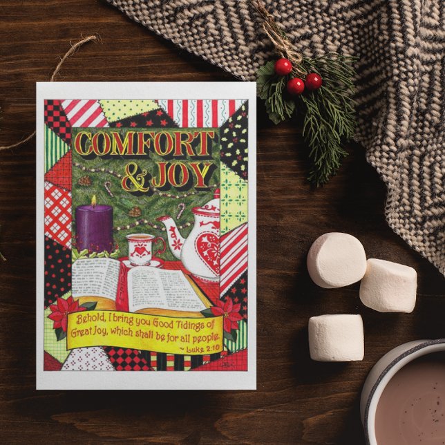 Confort et joie Noël Inspiration Carte postale (Créateur téléchargé)