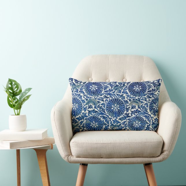 Confort serein : Coussin Floral Bleu (Chaise)