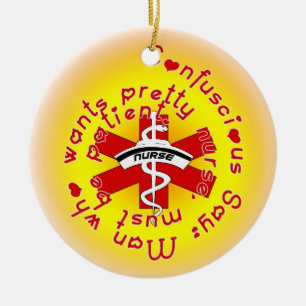 CONFUCIOUS NURSE HUMOR CHRISTMAS ORNAMENT