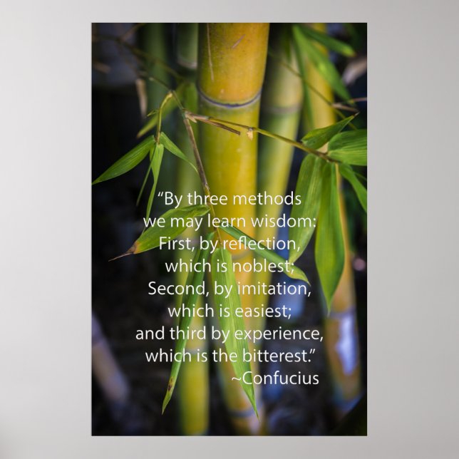 Confucious quote and bamboo poster (Front)