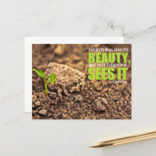 Confucius Inspirational Quote "Beauty" Postcard