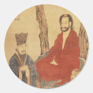 Confucius, Lao-tzu and Buddhist Arhat Classic Round Sticker