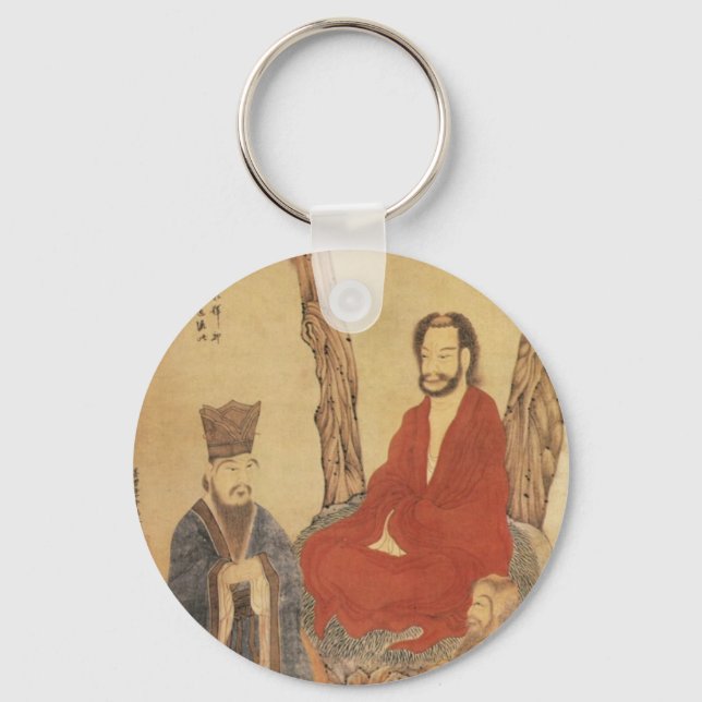 Confucius, Lao-tzu and Buddhist Arhat Keychain (Front)
