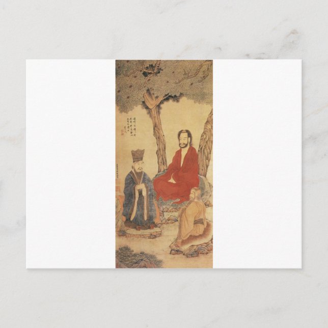 Confucius, Lao-tzu and Buddhist Arhat Postcard (Front)
