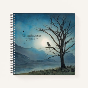 Confucius Lion Quote Blue Moon Tree Bird Journal
