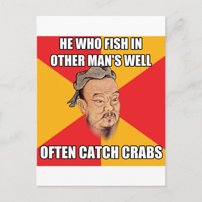 Confucius Say Catch Crabs Postcard (Front)