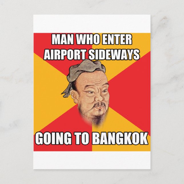 Confucius Say Going to Bangkok Postcard (Front)
