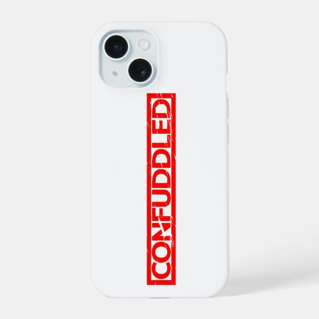 Confuddled Stamp iPhone 15 Case (Back)
