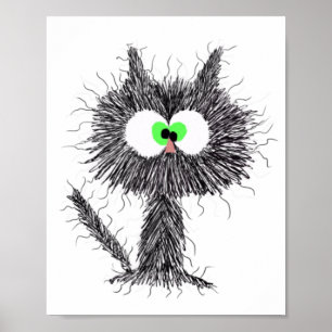 Confused Cat White  Poster