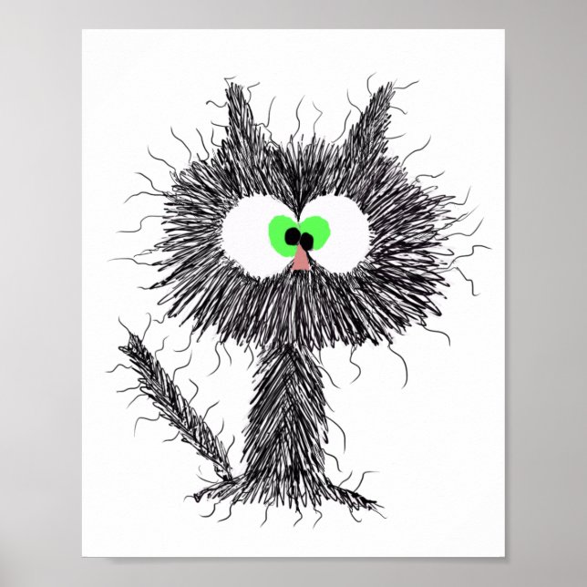 Confused Cat White  Poster (Front)
