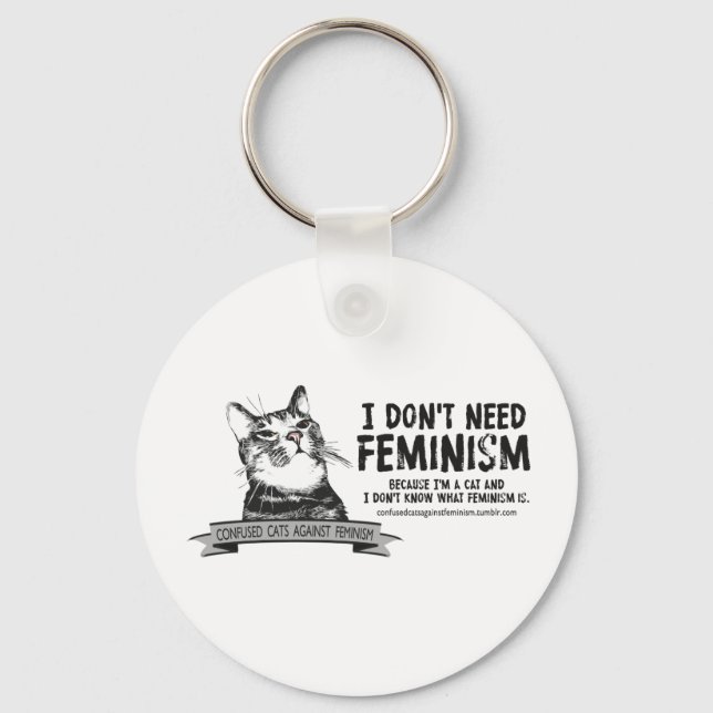 Confused Cats (for light-coloured products) Keychain (Front)