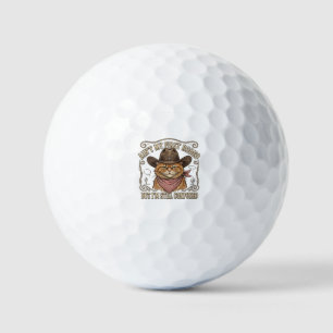 Confused Cowboy Cat Rodeo Golf Balls