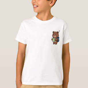 Confused Cute Cartoon Bear Tourist Holding Map T-Shirt