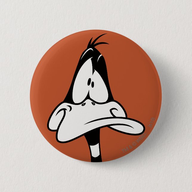 Confused DAFFY DUCK™ Face 2 Inch Round Button (Front)