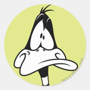 Confused DAFFY DUCK™ Face Classic Round Sticker