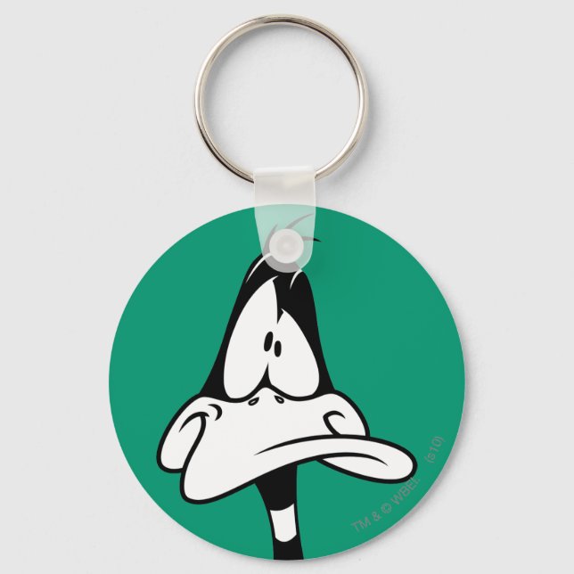 Confused DAFFY DUCK™ Face Keychain (Front)