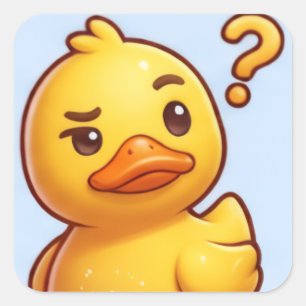 Confused Duck With Question Mark Sticker
