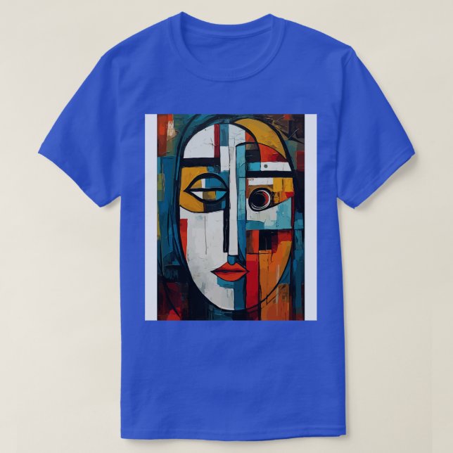 Confused Face Abstract Art T-Shirt (Design Front)