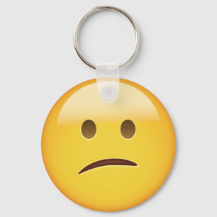 Confused Face Emoji Keychain