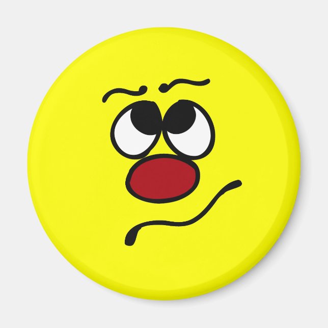 Confused Face Grumpey Magnet (Front)