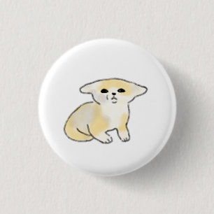 Confused Fennec Fox Watercolor Gift 1 Inch Round Button