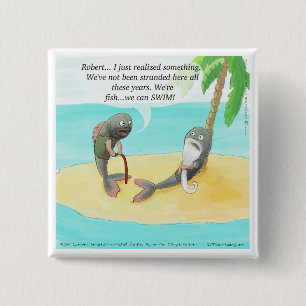Confused Fish Funny 2 Inch Square Button