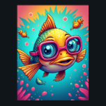 Confused Fish in Swimming Goggles – Funny Pop Art Poster<br><div class="desc">Behold the poster for a new era of pet pop culture! Meet Finley, the Fashion Fish. Finley isn't just a fish; he's a statement. With scales that shimmer like a disco ball and a pair of neon pink goggles that are perpetually askew, he's a true style icon of the deep....</div>