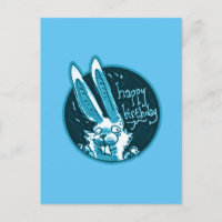 confused funny rabbit says happy birthday cartoon