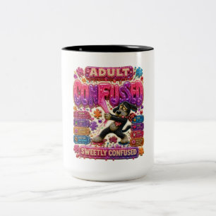 Confused Funny Sarcastic T-Shirt for Overthinkers Two-Tone Coffee Mug