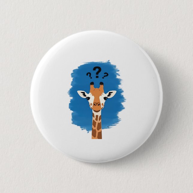 Confused Giraffe Classic T-Shirt_1 2 Inch Round Button (Front)