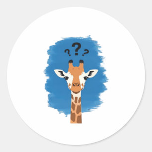 Confused Giraffe Classic T-Shirt_1 Classic Round Sticker