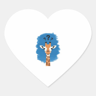 Confused Giraffe Classic T-Shirt_1 Heart Sticker