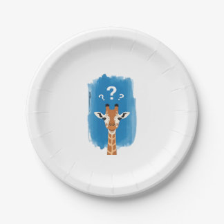 Confused Giraffe Classic T-Shirt Paper Plate