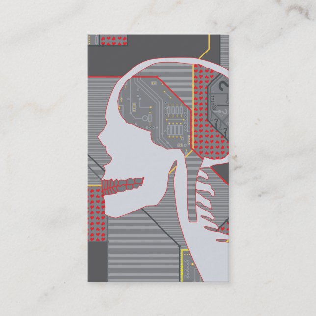 confused heart logicskull business card (Front)