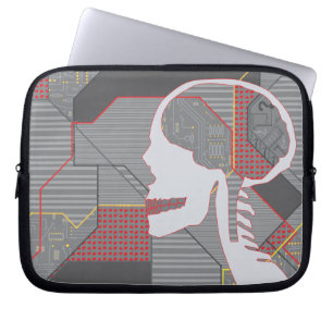 confused heart logicskull laptop sleeve