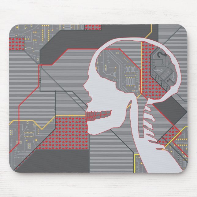 confused heart logicskull mouse pad (Front)