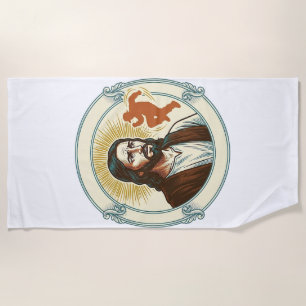 Confused Jesus Viral Dancing Trend Silhouette Vide Beach Towel