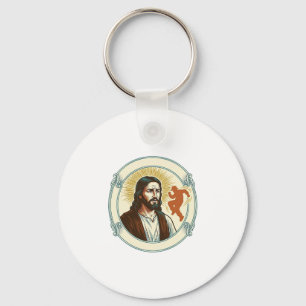 Confused Jesus Viral Dancing Trend Silhouette Vide Keychain