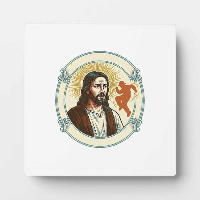 Confused Jesus Viral Dancing Trend Silhouette Vide Plaque (Front)