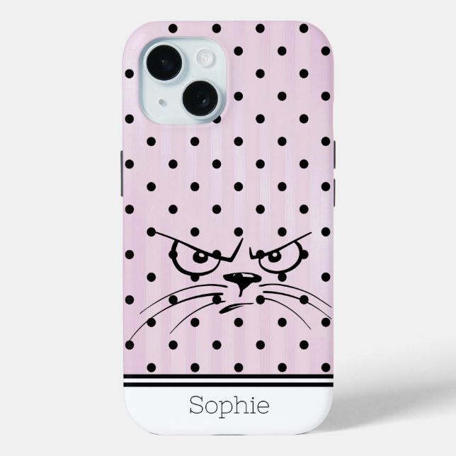Confused Kitty Custom Case-Mate iPhone Case (Back)
