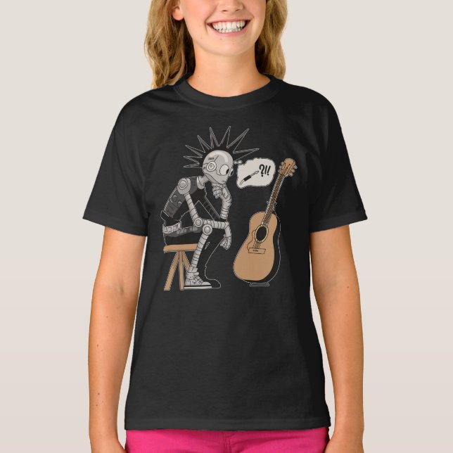 Confused Music Robot T-Shirt (Front)