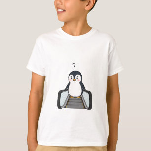 Confused Penguin on Escalator Kids T-Shirt
