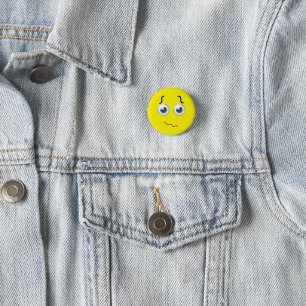 Confused Puzzled Emoji 1 Inch Round Button