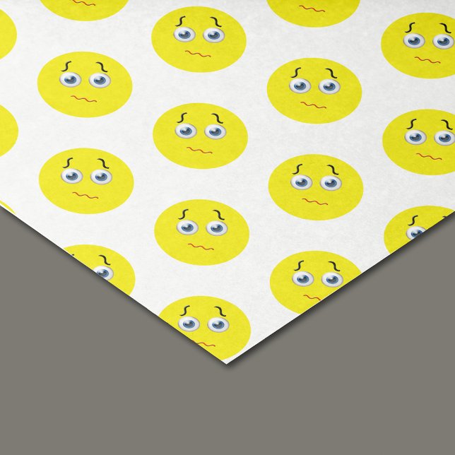 Confused Puzzled Yellow Emoji Pattern Tissue Paper (Creator Uploaded)
