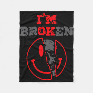Confused smile broken invisible illness broken fleece blanket