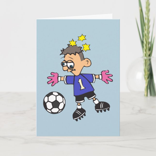 Confused Soccer Goalkeeper Card (Front)