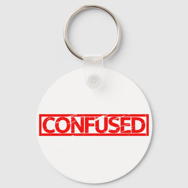 Confused Stamp Keychain (Front)