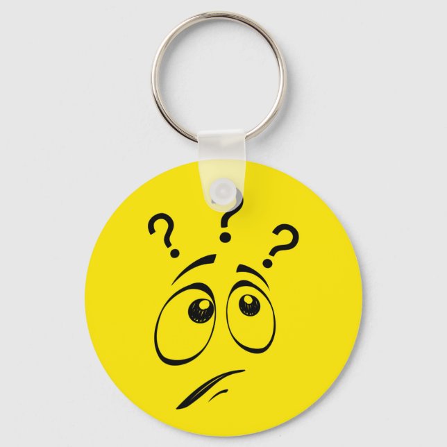 Confused Yellow Face Keychain (Front)