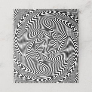 confusing hypnotic swirl lines pattern black white loyalty card
